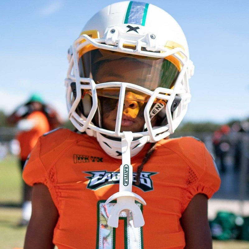 Battle Sports Speed Football Mouthguard with Strap - Oxygen Football Mouthguard Superior Airflow & Better Performance, Maximum Breathability - Neon Pink - Image 4